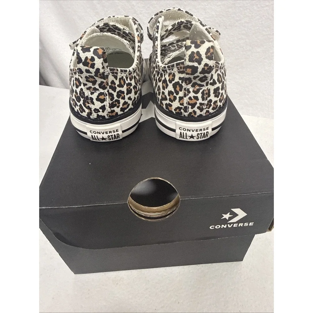 CONVERSE Size 6 Toddler SHOES CTAS 2V OX EGRET/White/BLACK Animal Print New